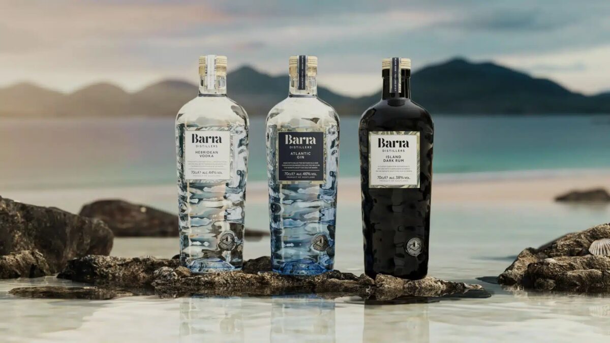 Barra Distillery bottles of early distilled products